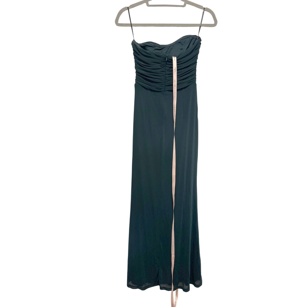 NWT Lulus Epitome of Allure Emerald Green Strapless Ruched Tulip Maxi Dress Sz S - Picture 6 of 8